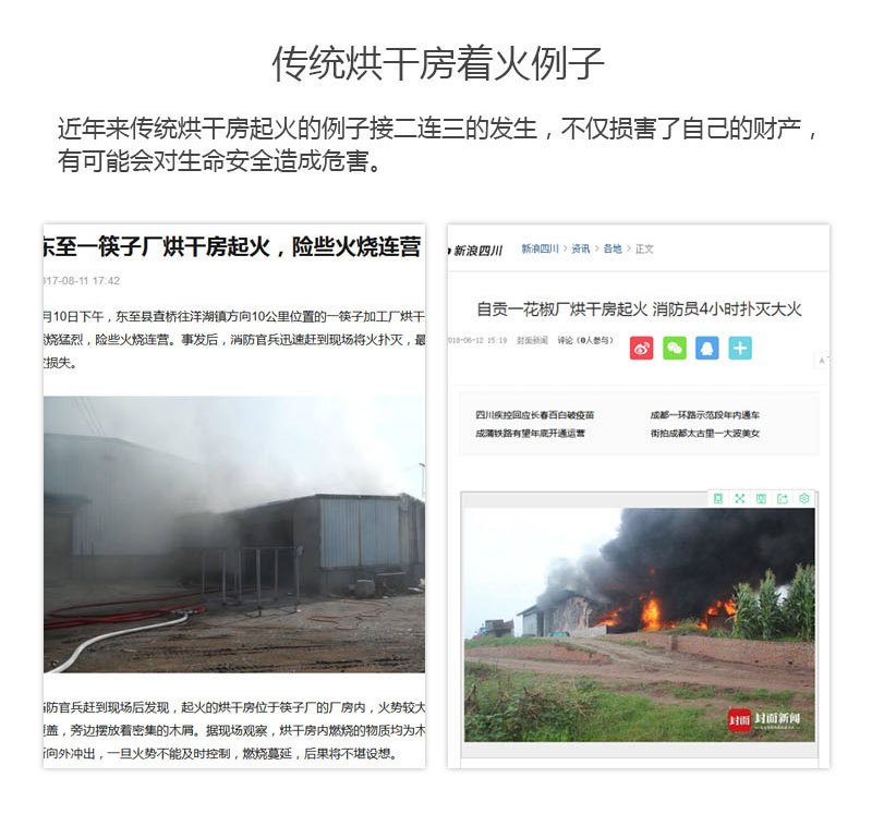 魚干烘干機傳統(tǒng)烘干房著火案例
